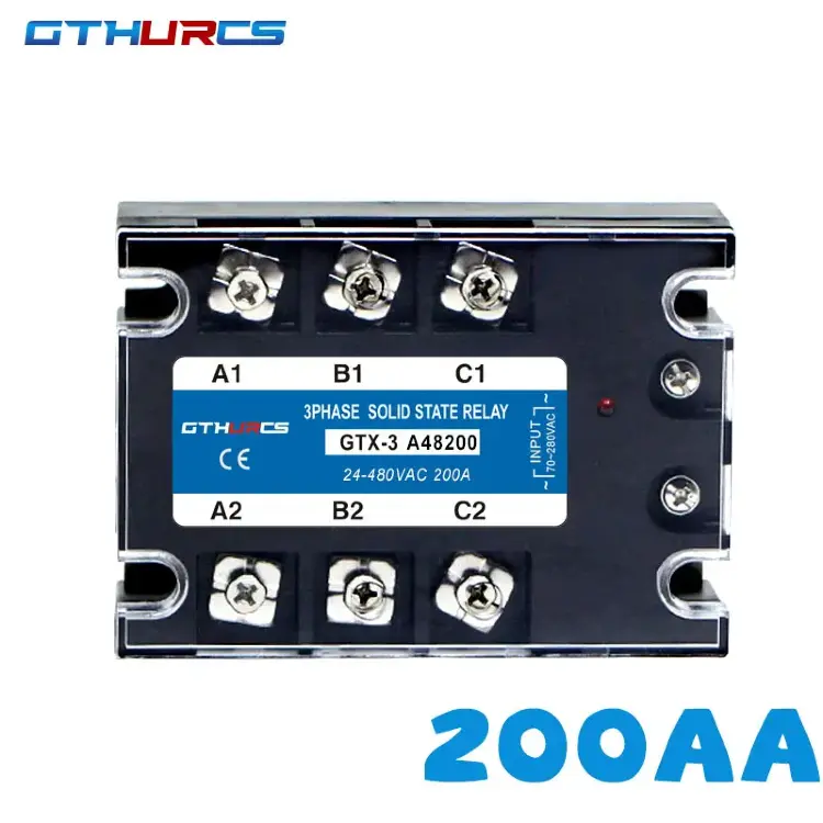 Трехфазное твердотельное реле 3-SSR 40A 70-280V AC