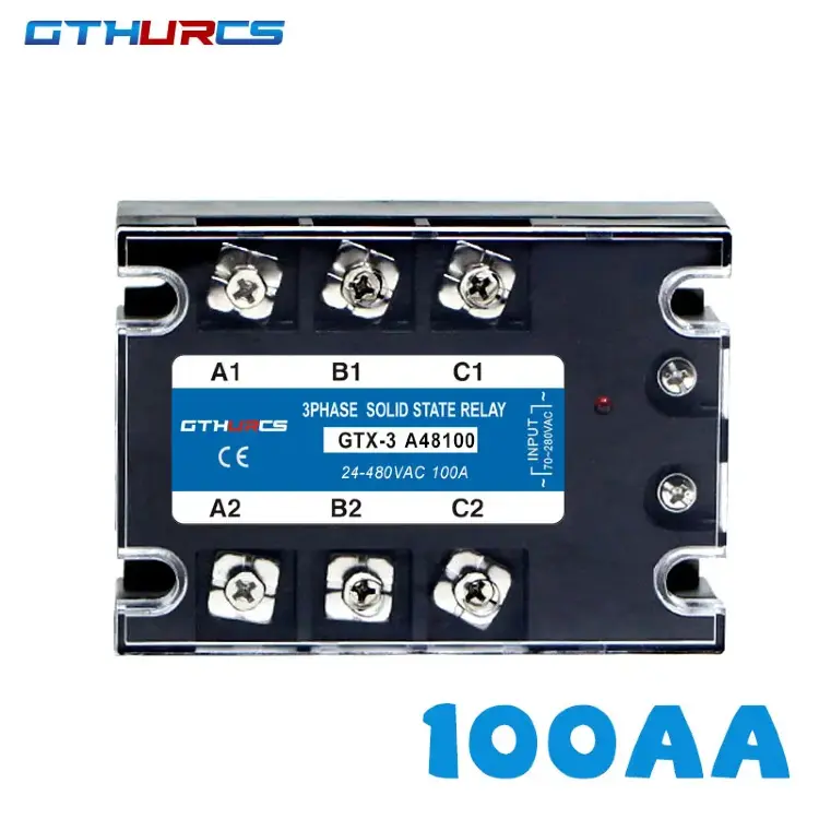 Трехфазное твердотельное реле 3-SSR 40A 70-280V AC