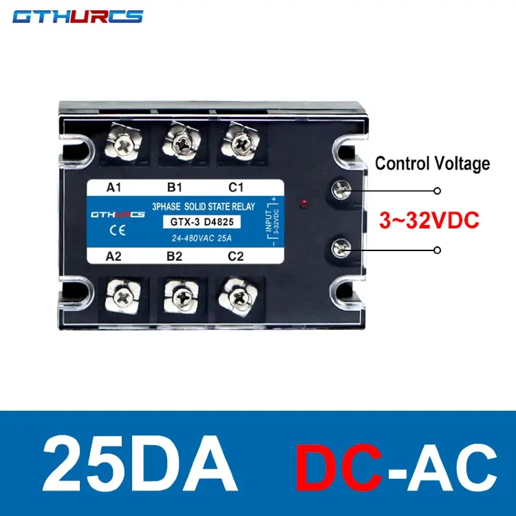 Трехфазное твердотельное реле 3-SSR 40A 70-280V AC
