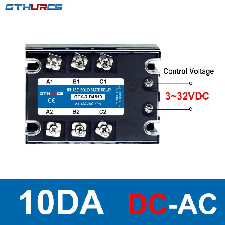 Трехфазное твердотельное реле 3-SSR 40A 70-280V AC