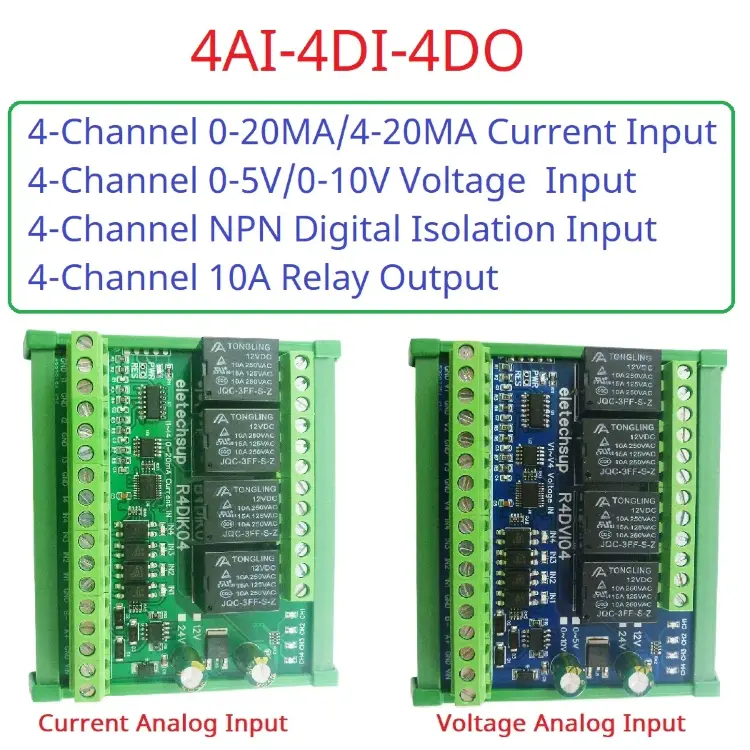 Модуль 4AI 4DI 4DO ModBus для сбора данных DC12V/DC24V