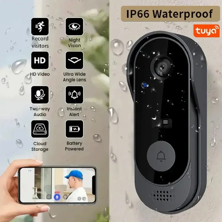 Умный видеодомофон Tuya WiFi с камерой 1080P и ночным видением