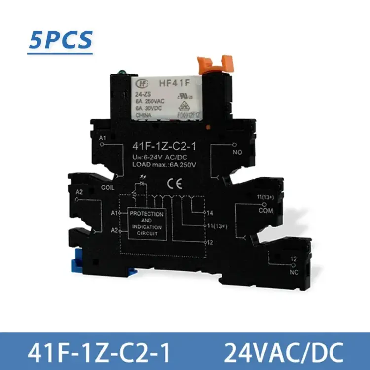 Релейный модуль DIN 41F-1Z-C2-1 12В 24В AC/DC 6А