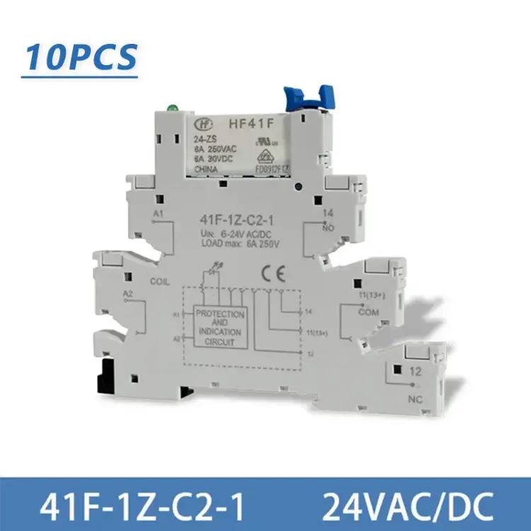 Релейный модуль DIN 41F-1Z-C2-1 12В 24В AC/DC 6А