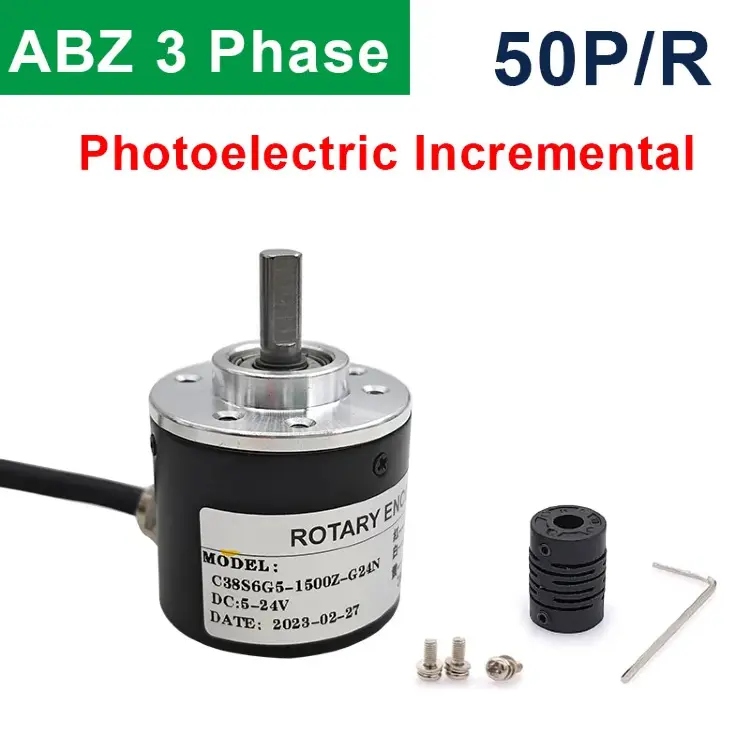 Инкрементальный поворотный энкодер 38S6G5-Z 50-2500PPR ABZ NPN 5-24В DC