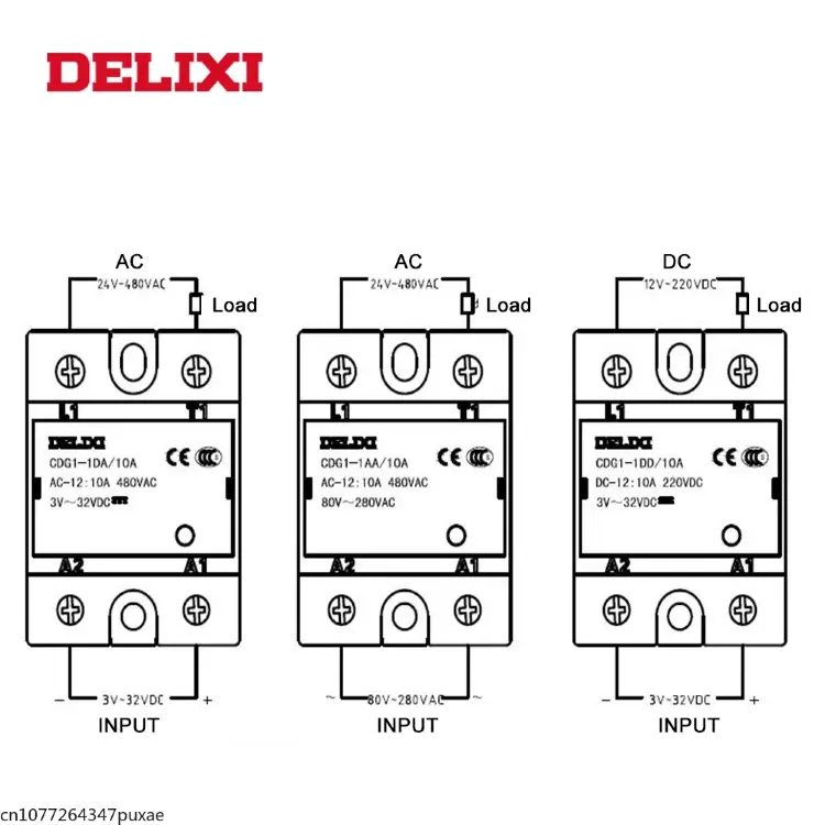Твердотельное реле DELIXI CDG1 SSR 10DD 25DD 40DD 60DD 3-32В постоянного тока AA