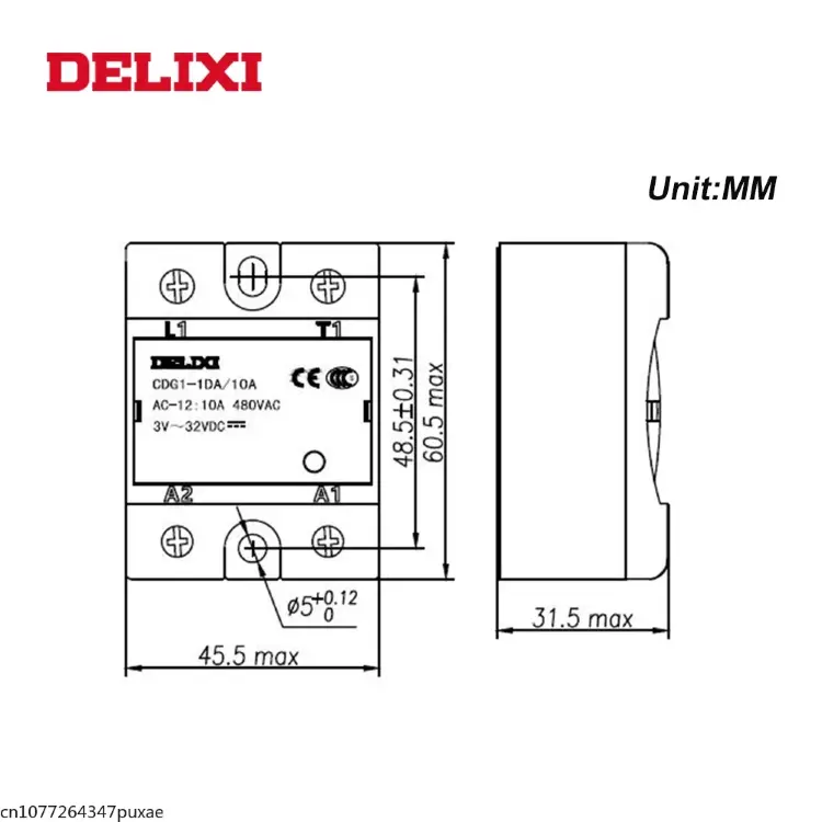 Твердотельное реле DELIXI CDG1 SSR 10DD 25DD 40DD 60DD 3-32В постоянного тока AA