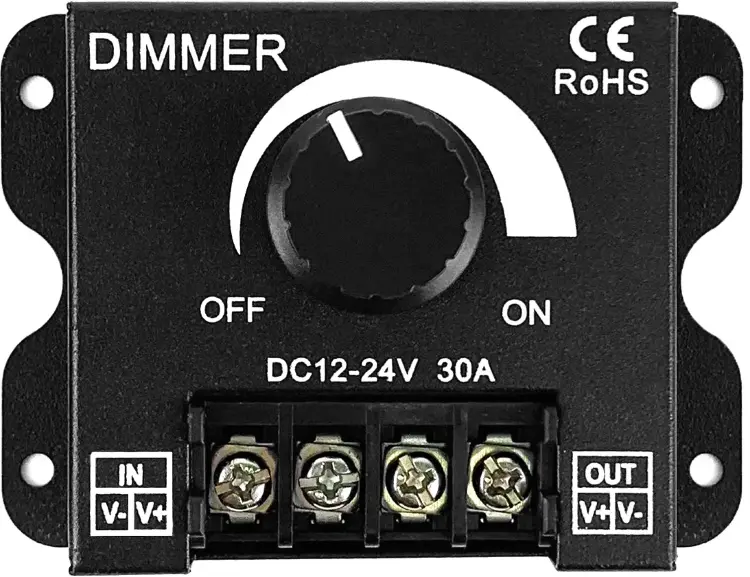 Регулируемый диммер для светодиодных лент DC12-24V 8A/30A с поворотным переключателем