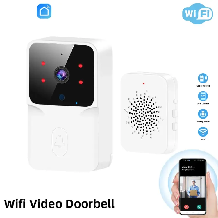 Беспроводная видеокамера для дверного звонка с Wi-Fi и ночным видением