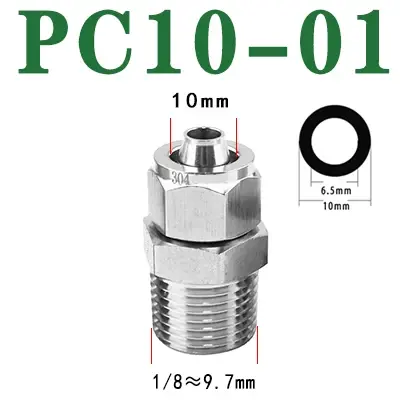 Пневматическое соединение из нержавеющей стали 304SS BSP 1/8'' 1/4'' 3/8'' 1/2''
