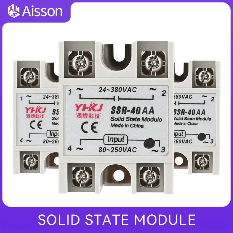 Твердотельное реле SSR-10AA 25AA 40AA, однофазное, 24-380В AC