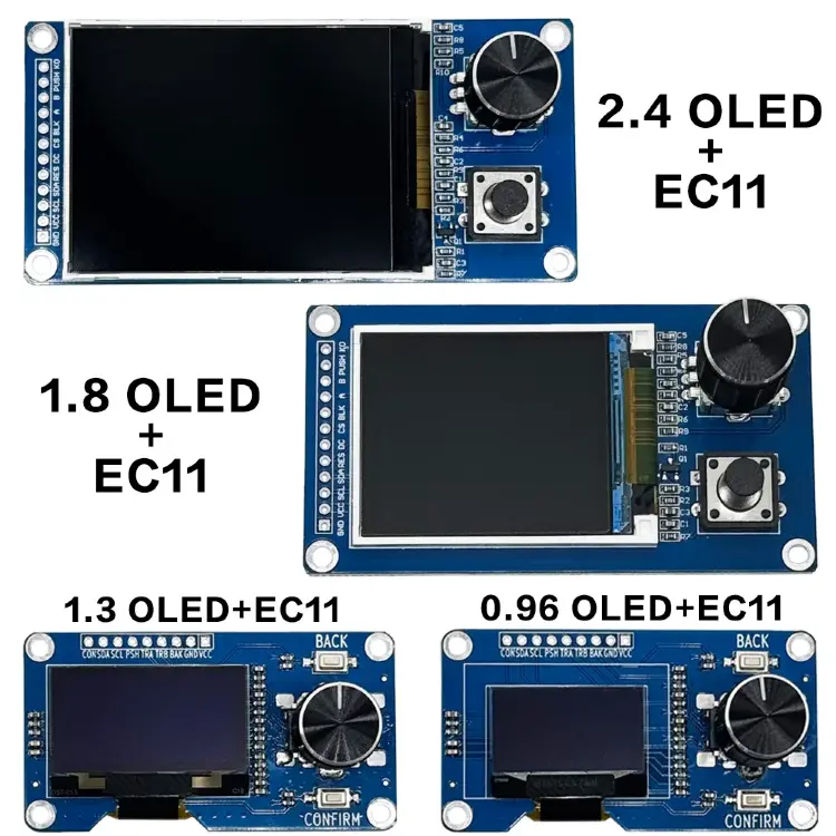 OLED-модуль EC11 с поворотным энкодером IIC, 0.96''/1.3''/1.8''/2.4''