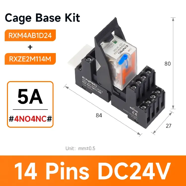 Электромагнитное промежуточное реле ENMG RXM 24В DC/220В AC 8-14 контактов