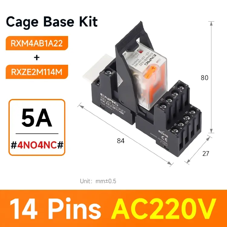 Электромагнитное промежуточное реле ENMG RXM 24В DC/220В AC 8-14 контактов