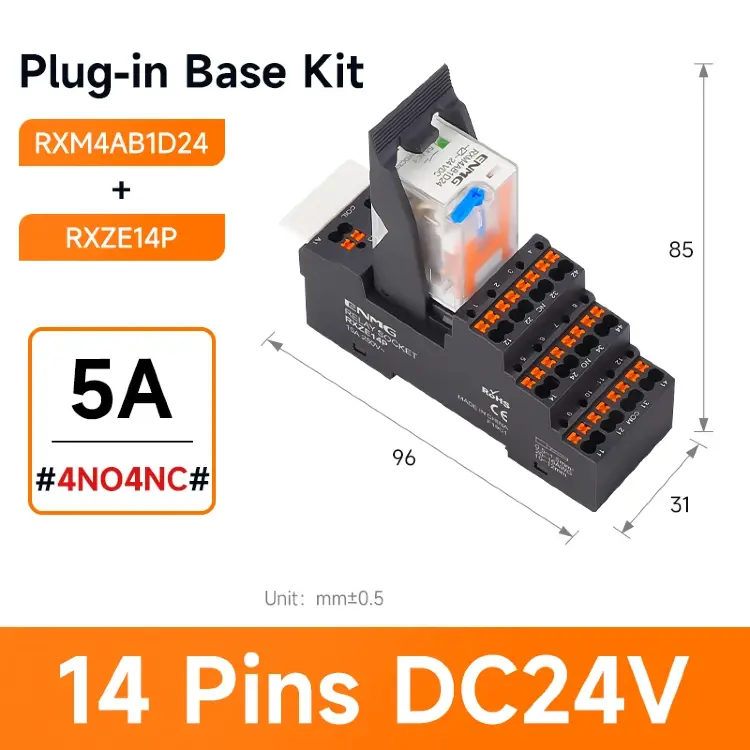 Электромагнитное промежуточное реле ENMG RXM 24В DC/220В AC 8-14 контактов