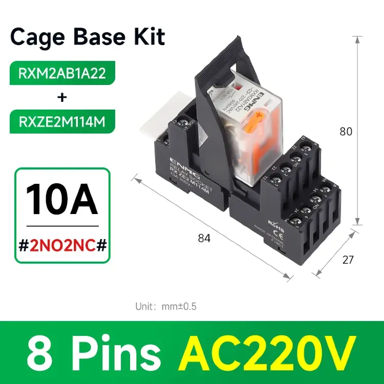 Электромагнитное промежуточное реле ENMG RXM 24В DC/220В AC 8-14 контактов