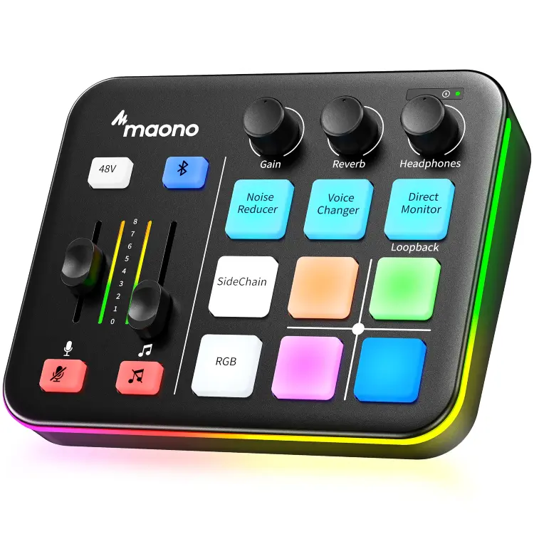 MAONO G1 NEO - игровой аудиомикшер с RGB для стриминга
