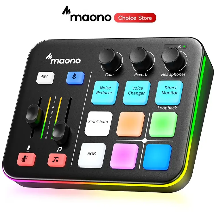 MAONO G1 NEO - игровой аудиомикшер с RGB для стриминга