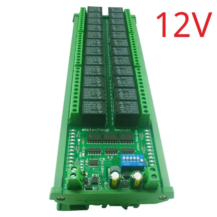 24-канальный релейный модуль N4DOJ24 Modbus RTU RS485 10А для DIN-рейки