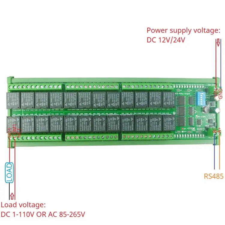 24-канальный релейный модуль N4DOJ24 Modbus RTU RS485 10А для DIN-рейки