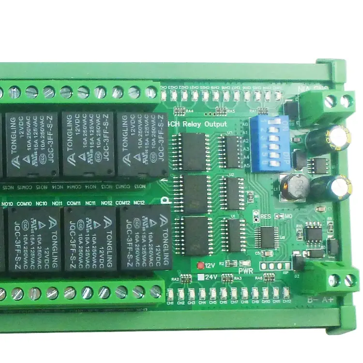 24-канальный релейный модуль N4DOJ24 Modbus RTU RS485 10А для DIN-рейки