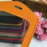 Держатель для удостоверения из искусственной кожи с цветной каймой