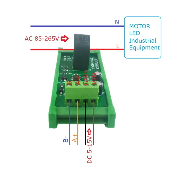Модуль измерения тока RS485 MODBUS 5A/10A/20A 110-220В 50/60Гц