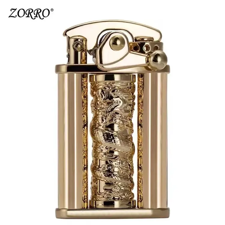 ZORRO креативная ретро-качалка портативная зажигалка с резьбой