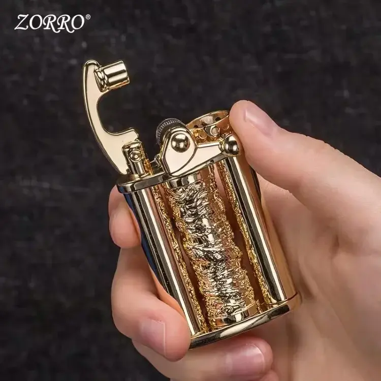 ZORRO креативная ретро-качалка портативная зажигалка с резьбой