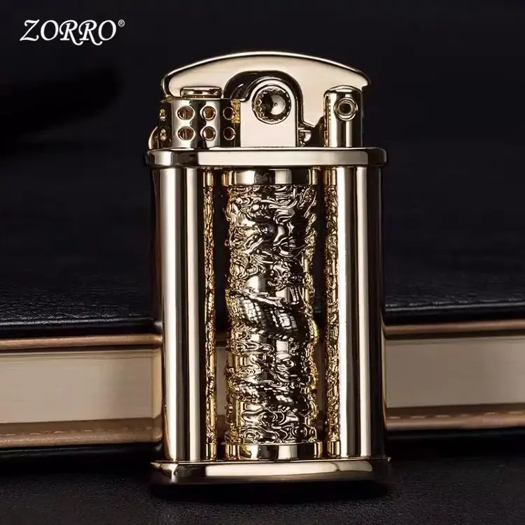 ZORRO креативная ретро-качалка портативная зажигалка с резьбой