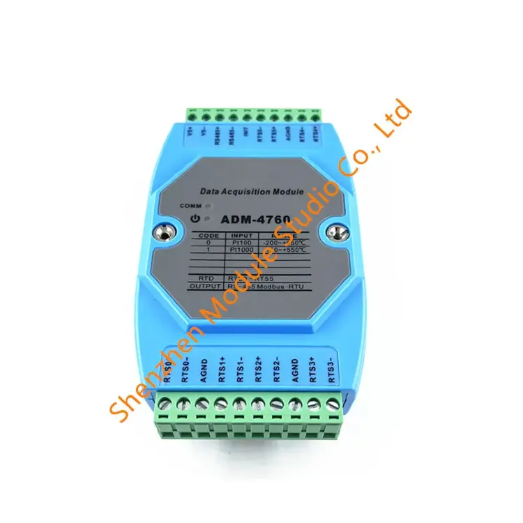 ADM-4760 модуль измерения температуры 6-канальный Pt1000 RS485 MODBUS RTU
