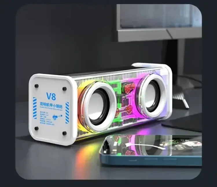 Портативная колонка Mecha V8 с Bluetooth 5.0 и RGB подсветкой