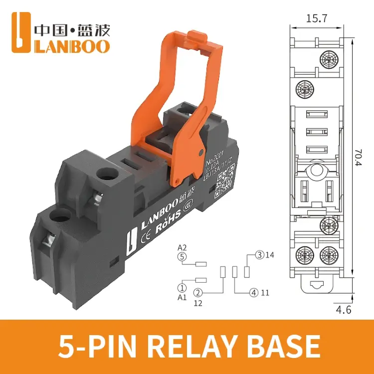 Универсальное промежуточное реле LANBOO J13A 12A/8A 5-контактное/8-контактное