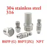 Глушитель пневматический BSP NPT из нержавеющей стали SUS304/316, 1/8"-2"