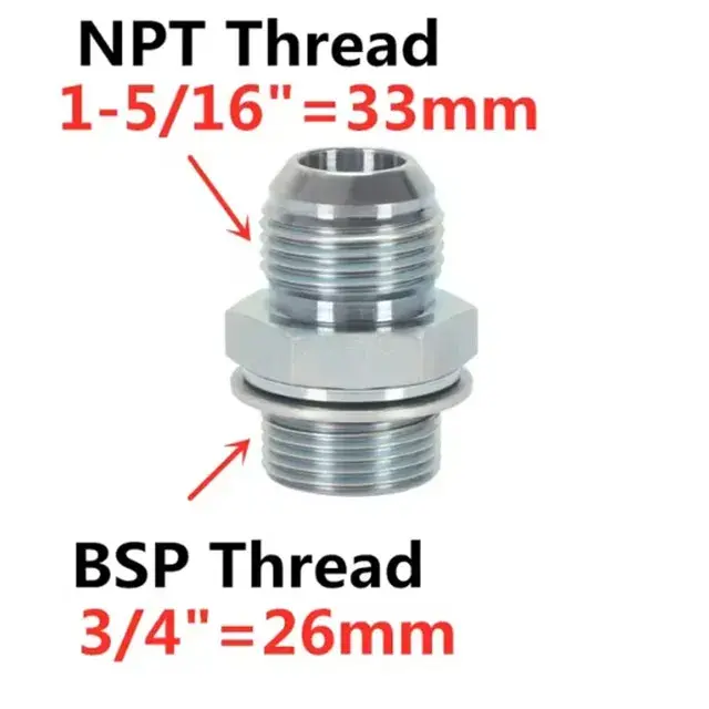 Переходник прямой сквозной NPT на BSP 7/16-1/2 дюйма