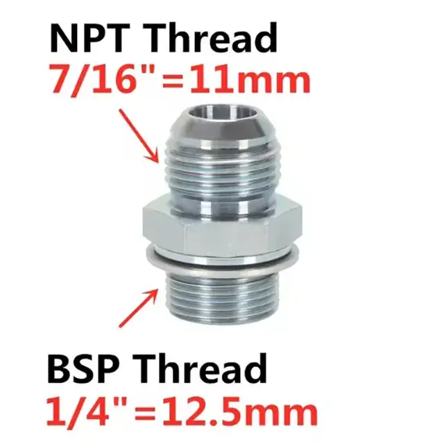 Переходник прямой сквозной NPT на BSP 7/16-1/2 дюйма