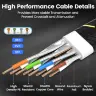 Кабель Ethernet AMPCOM CAT7 RJ45 SFTP, круглый сетевой кабель 10 Гбит/с