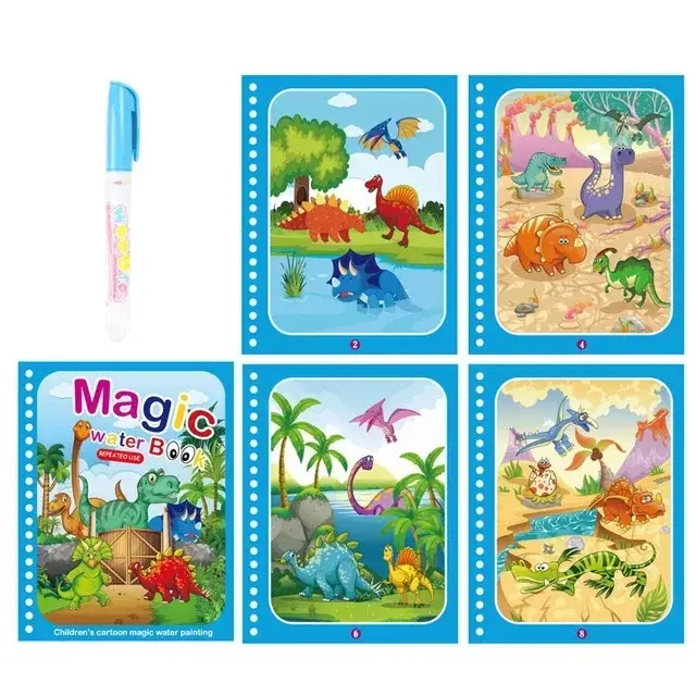 Волшебная водная книга-раскраска с ручкой для детей 2-4 лет