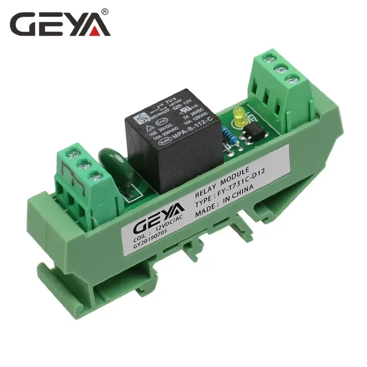 Модуль реле GEYA 1-канальный на DIN-рейку AC/DC 5-230В с GSM и таймером