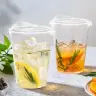 Прозрачные пластиковые стаканы с крышками для холодных напитков 16-20 унций
