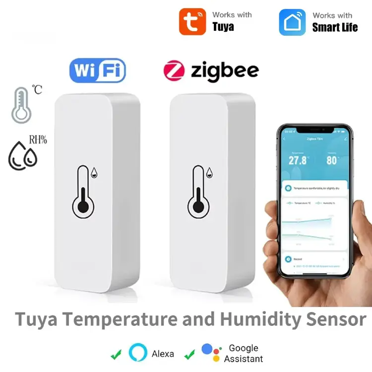 Датчик температуры и влажности Tuya Zigbee для умного дома