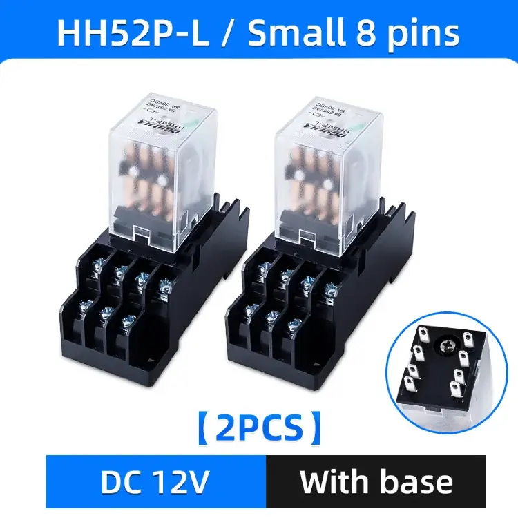 Промежуточное реле с розеткой HH52P/MY2NJ HH54P/MY4NJ 8/14 контактов DC 12/24V AC 110/220V