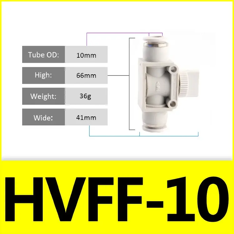 Пневматический быстроразъемный фитинг BUC HVFF 4-14 мм черный
