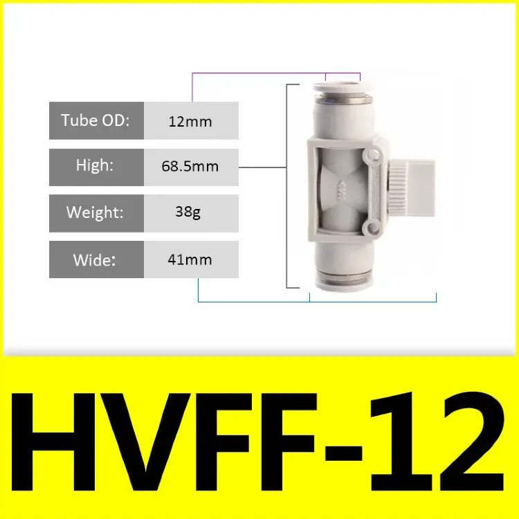 Пневматический быстроразъемный фитинг BUC HVFF 4-14 мм черный