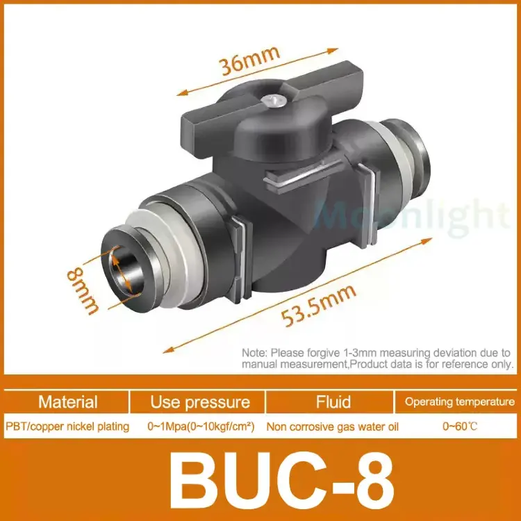 Пневматический быстроразъемный фитинг BUC HVFF 4-14 мм черный