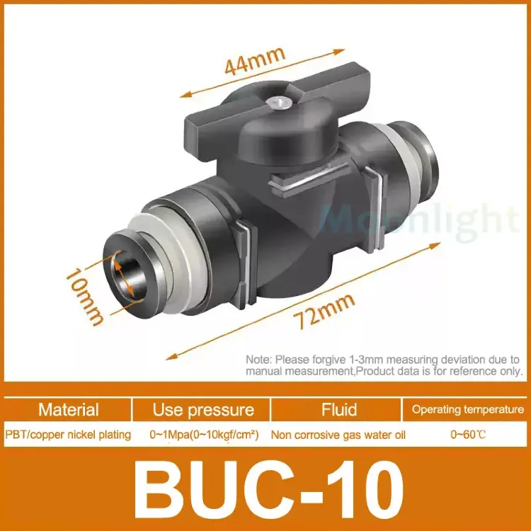 Пневматический быстроразъемный фитинг BUC HVFF 4-14 мм черный