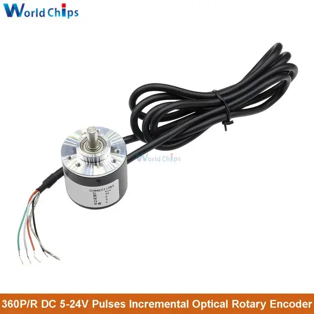 Инкрементный поворотный энкодер 360/600 P/R, DC5-24V, вал 6мм, AB двухфазный
