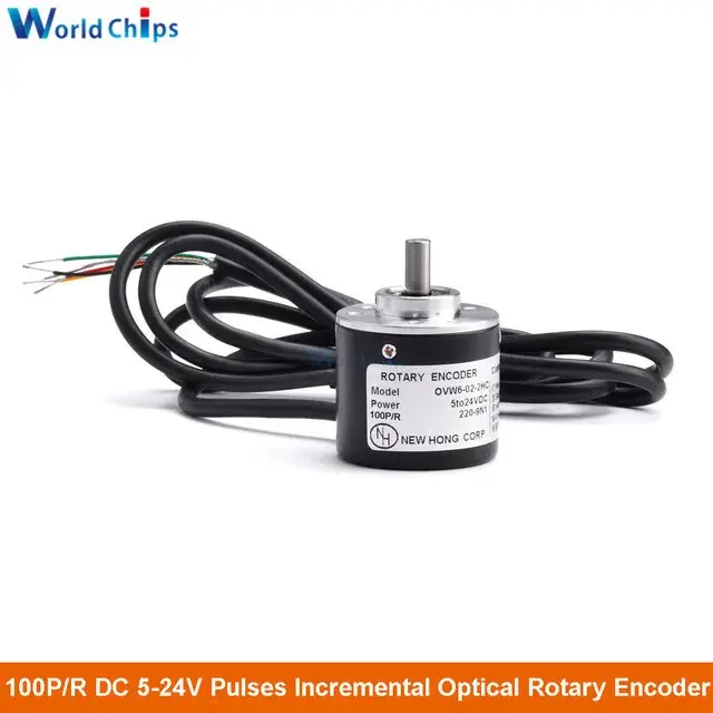 Инкрементный поворотный энкодер 360/600 P/R, DC5-24V, вал 6мм, AB двухфазный