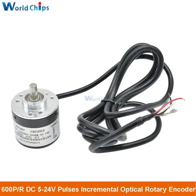 Инкрементный поворотный энкодер 360/600 P/R, DC5-24V, вал 6мм, AB двухфазный