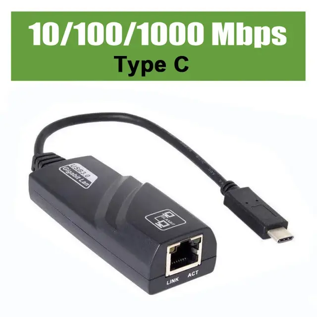 Сетевой адаптер USB 3.0 Type-C с портом RJ45 (1000 Мбит/с)